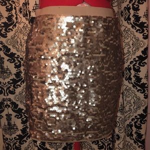 Gold sequin skirt